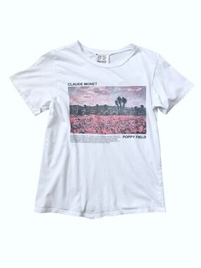 Claude Monet 'Poppy Field' White Graphic T-Shirt
